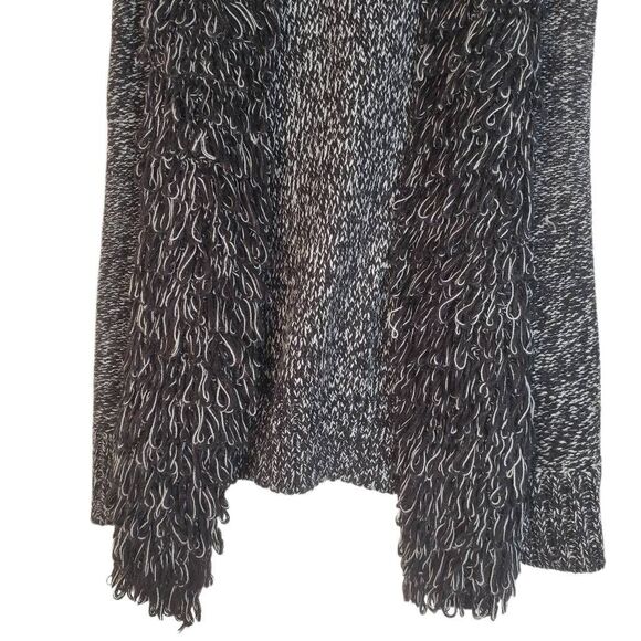 Cache Marled Sleeveless Loop Knit Cardigan Sweater Vest Marl Oreo Medium - Picture 3 of 10